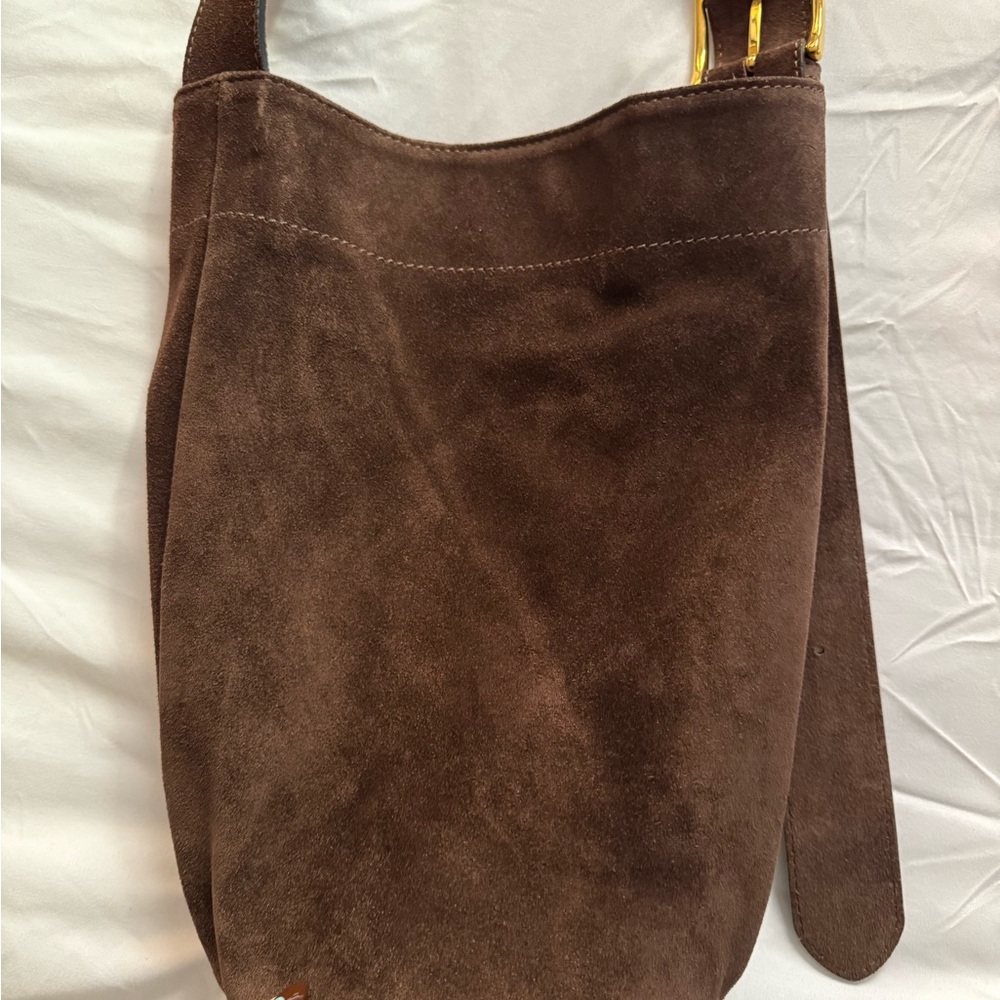 Brown Suede Shoulder Bag - Picture 3 of 7